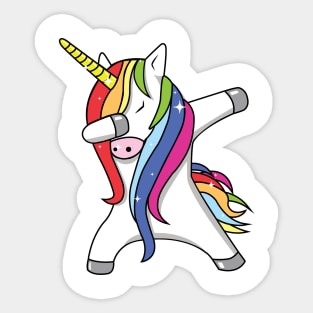 Rainbow Sparkle Dabbing Unicorn Sticker